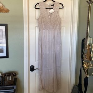 HYFVE size L beige and white striped jump suite